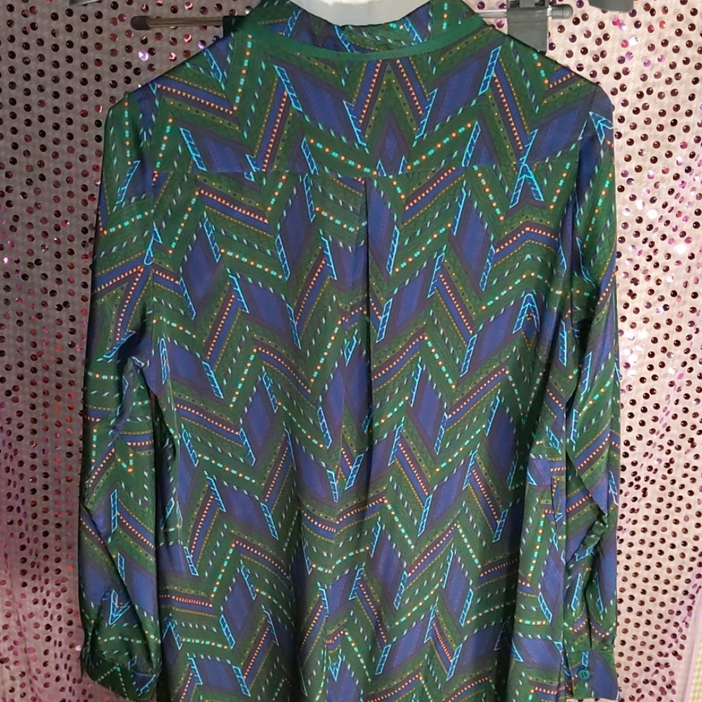 Long sleeve printed shirt dress with matching belt - Picture 3 of 4